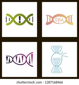DNA, genetic sign, elements and icons collection