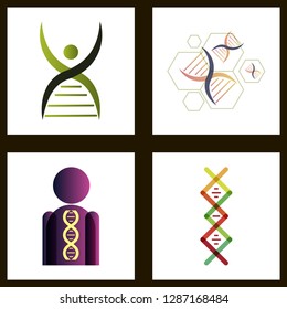 DNA, genetic sign, elements and icons collection