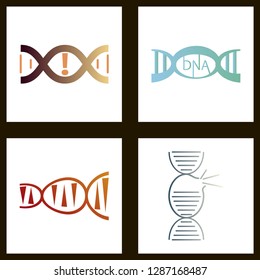 DNA, genetic sign, elements and icons collection