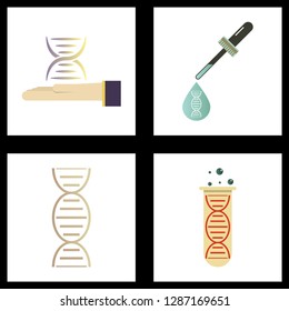 DNA, genetic sign, elements and icons collection