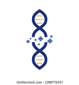 DNA, genetic sign, elements and icons collection