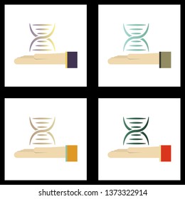 DNA, genetic sign, elements and icons collection