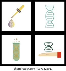 DNA, genetic sign, elements and icons collection