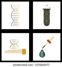 DNA, genetic sign, elements and icons collection