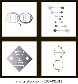DNA, genetic sign, elements and icons collection