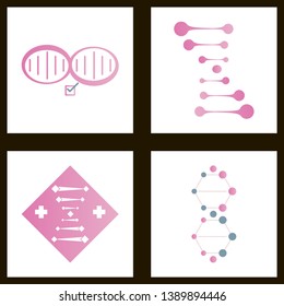 DNA, genetic sign, elements and icons collection