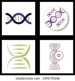 DNA, genetic sign, elements and icons collection