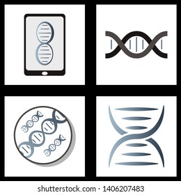 DNA, genetic sign, elements and icons collection