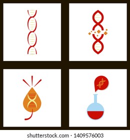 DNA, genetic sign, elements and icons collection