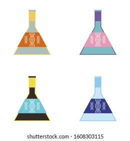 DNA, genetic sign, elements and icons collection