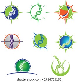 recopilación de ADN, signos genéticos, elementos e iconos
