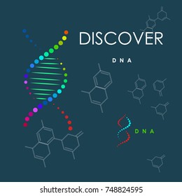 DNA, genetic sign, elements and icons collection