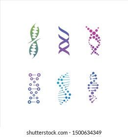 DNA genetic sign, icons and elements collection. colorful of DNA Symbol Isolated. DNA logo vector.