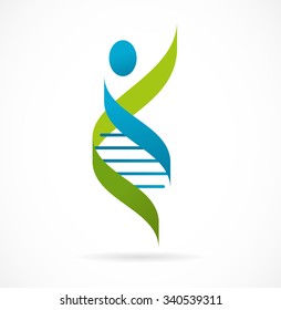 DNA, genetic symbol - man icon