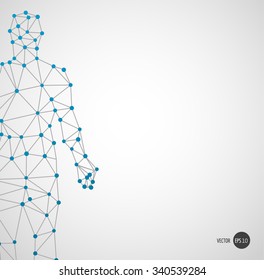 DNA, genetic symbol of man with dna molecule structure