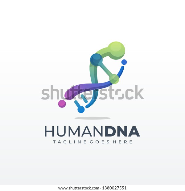 DNA\
genetic symbol running and jumping man icon\
Template