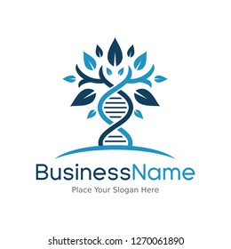 Plantilla del logo del vector genético de ADN. Icono de hoja y cromosoma. Este logotipo es adecuado para la salud, farmacia, medicina, negocios, cuerpo e icono.