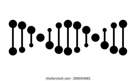 DNA genetics symbol on a white background. Chromosomal genetic spiral illustration. EPS 10 vector icon. 