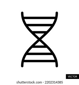 DNA, Genetics vector icon in line style design for website design, app, UI, isolated on white background. Editable stroke. EPS 10 vector illustration.