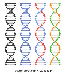 DNA Genome Molecules Set on White Background. Vector illustration