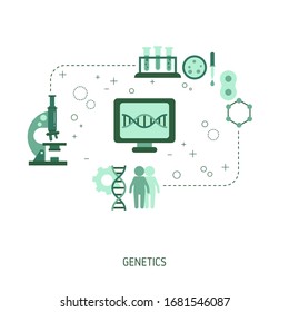 DNA and Genome Related Research Concept. Vector illustration for website, app, banner, etc.