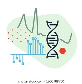 DNA and Genome Related Research - Icon as EPS 10 File