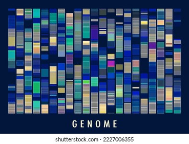 DNA genomic test, genome map. Big data visualization. Abstract infographics representation. Graphic concept for your design