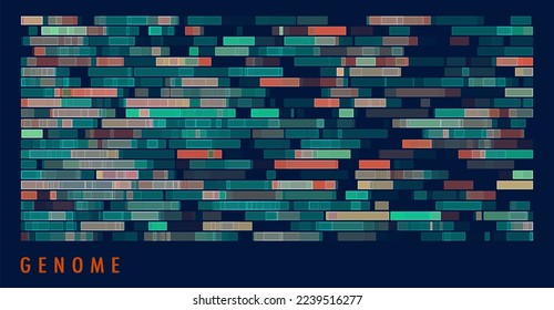 DNA genomic test, genome map. Big data visualization. Abstract infographics representation. Graphic concept for your design