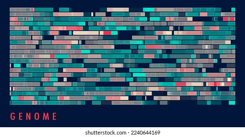 Prueba genómica del ADN, mapa del genoma. Gran visualización de datos. Representación de infografías abstractas. Concepto gráfico para su diseño