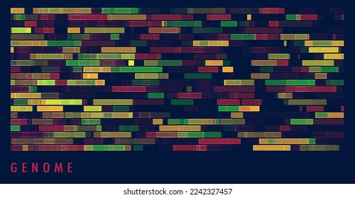 DNA genomic test, genome map. Big data visualization. Abstract infographics representation. Graphic concept for your design