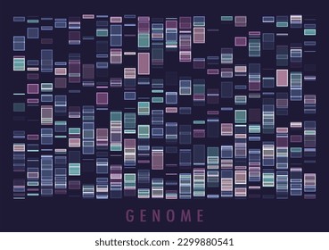 DNA-Genomtest, Genomkarte. Visualisierung großer Daten. Abstrakte Infografik-Darstellung. Grafisches Konzept für Ihr Design