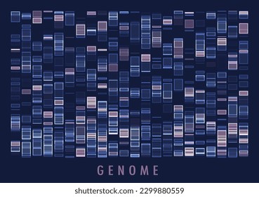 DNA genomic test, genome map. Big data visualization. Abstract infographics representation. Graphic concept for your design