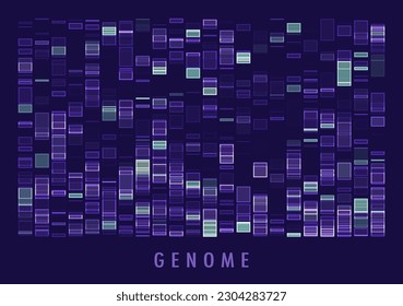 DNA genomic test, genome map. Big data visualization. Abstract infographics representation. Graphic concept for your design