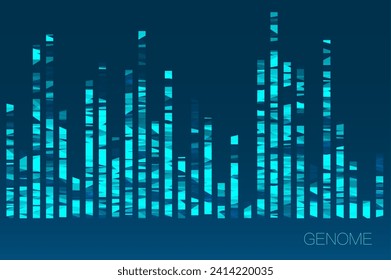 DNA genomic test, genome map. Big data visualization. Abstract infographics representation. Graphic concept for your design