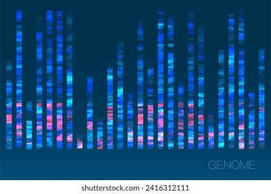 DNA-Genomtest, Genomkarte. Visualisierung großer Daten. Abstrakte Infografik-Darstellung. Grafisches Konzept für Ihr Design