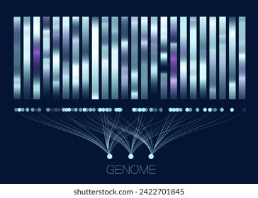 DNA genomic test, genome map. Big data visualization. Abstract infographics representation. Graphic concept for your design