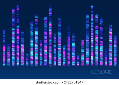 DNA genomic test, genome map. Big data visualization. Abstract infographics representation. Graphic concept for your design
