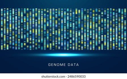 Prueba genómica de ADN, mapa del genoma. Visualización de macrodatos. Abstractas representación de infografías. Concepto gráfico para tu diseño
