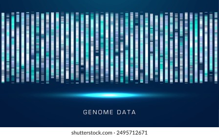 DNA genomic test, genome map. Big data visualization. Abstract infographics representation. Graphic concept for your design