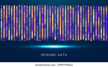 DNA genomic test, genome map. Big data visualization. Abstract infographics representation. Graphic concept for your design