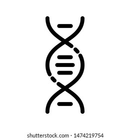 DNA glyph flat vector icon