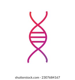 Dna Gradient Icon Vector Illustration