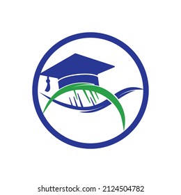 DNA graduation vector logo design. Science school vector logo concept.	