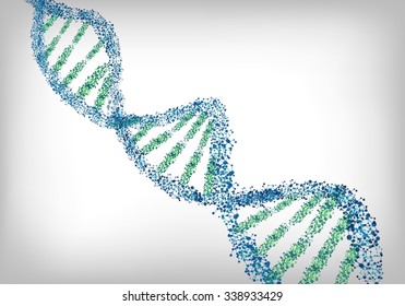 DNA green blue background.Vector