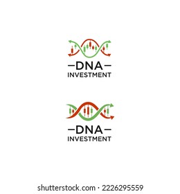 dna grow investment logo design.graphic financial with genetic vector template