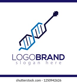 dna with guitar logo vector template