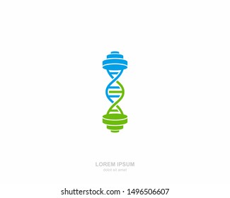 DNA gym Logo vector design template