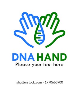 Dna hand logo design template illustration. suitable for science, education etc