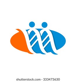DNA Health Care, M Initial Logo Template