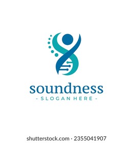 DNA health logo design vector. Health care symbol template.